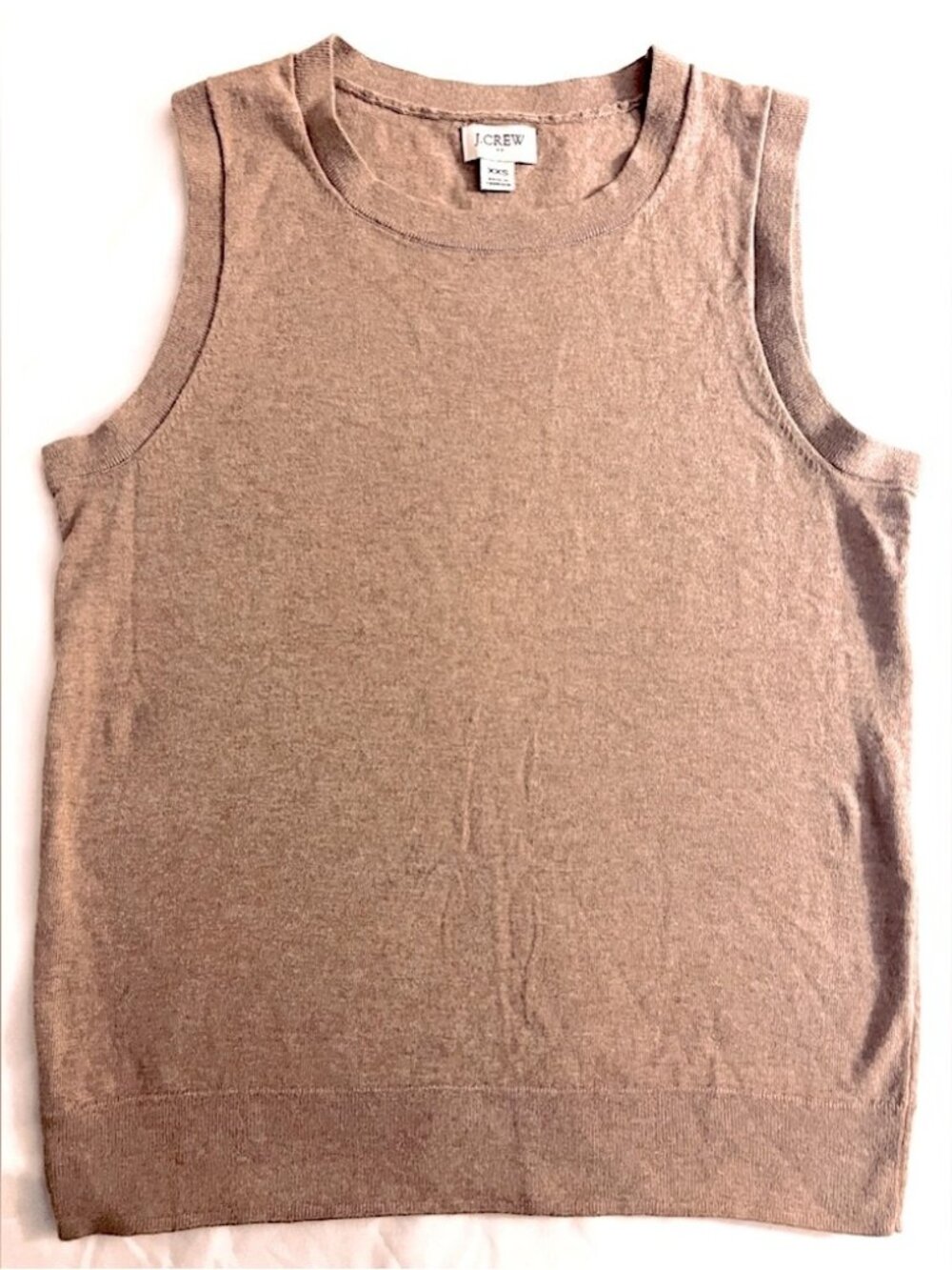 Sleeveless Cotton Tank Top/Shell, Light Camel/Taupe Color